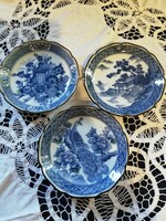 Eladó új porcelán japán viágos kék dekoros gyűrű tartó tálkák 3 db!