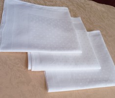 3 snow-white damask napkins, 51 x 47 cm