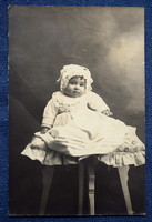 Antik üdvözlő  képeslap fotó  kisbaba
