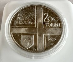 302T. 1 Forintról! Magyar festők 640-es Ezüst Emlékérme, polír veret, 28 gramm, Mányoki Ádám, 1977.