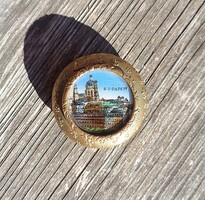 1930 körüli Budapest szuvenír cserkész liliomos tükrös dobozka
