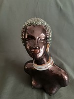 Izsépy Margit negro girl ceramic bust 25 cm with small defects