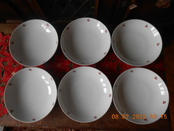 Alföldi porcelán cseresznyés mély tányér, 6 db