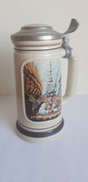 Pitcher with tin lid, cup