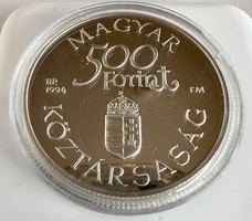 303T. From HUF 1! 925 silver 500 ft, 31.46g commemorative medal of old Danube ships, polished, from 1994!