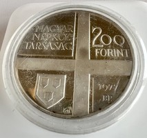 308T. 1 Forintról! 640-es Magyar festők Ezüst 200 Forintos  érme (28 gramm), Rippl-Rónai József!
