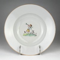 1J315 old Zsolnay porcelain plate soup plate with message