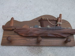 Fishing boat wall hanger carved from wood, children's room, v. Anywhere