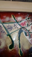 Beautiful enameled abstract image circa 1970 signed