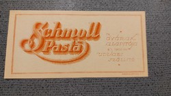 Schmoll pasta számolócédula