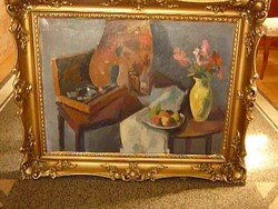 Ferenc doór for sale: oil on canvas, gallery painting entitled Flower still life