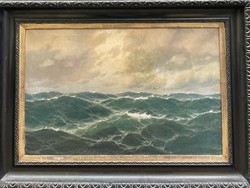 Max jensen : stormy sea with seagulls