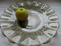 Art deco smoky yellow large cake plate, offering, center of the table