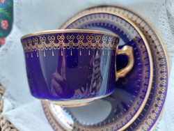 Romanov cári porcelán kobalt kávés trió