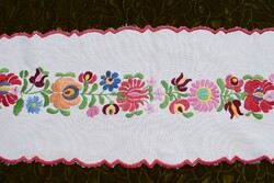 Mezőkövesd matyó runner tablecloth, center table, embroidered pattern 58 x 21.5 cm