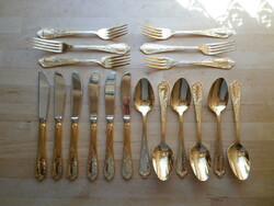 Solingen nivella 24k gold-plated Rococo cutlery set for 6 people 18 pcs