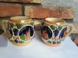 A pair of old German jugs with luster glaze
