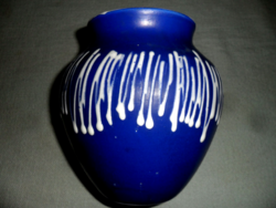 Industrial artist's royal blue retro vase