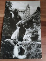 Régi képeslap Lillafüred, Palota szálló a vízeséssel, 1960-as évek körüli