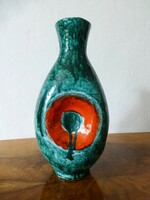 Retro iparművész,türkizzöld szem váza