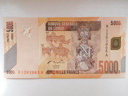 Kongói Dem Közt 5000 francs 2020 UNC