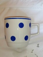 Zsolnay retro blue polka dot mug