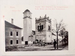 Poprád, Szepes, Tátra, Katolikus templom a régi harangtoronnyal, 1910 előtti