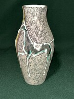 Izgalmas Retro lovas kerámia váza 18,5 cm