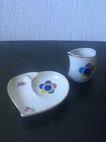 Kőbányai porcelán ,kis kiöntő+tálka