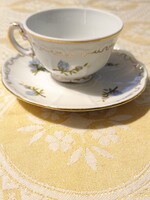 Zsolnay coffee cup with peach flower pattern
