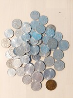 123 pieces of 10, 20, 50 and older and newer 1 and forint coins together