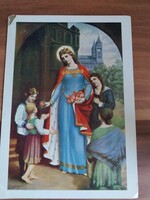 Régi képeslap, Árpádházi Szent Erzsébet, postatiszta