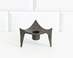 Retro iron candle holder - mid-century modern metal design - Norwegian, Scandinavian style