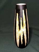 Illés sárga-fekete kerámia váza 23 cm