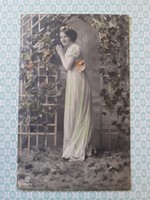 Old photo postcard 1918 lady vintage postcard