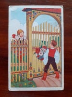 Old Easter postcard 1941 postcard with a folk motif