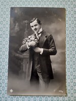 Old man photo postcard 1914 vintage postcard