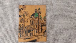 (K) Painted picture on board, painting 24x32 cm with frame Basilica (XVSD)