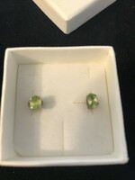 New! Silver earring! 925! With beryl stone! In pale green!