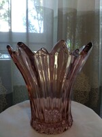 Salmon colored thick glass vase josef hospodka