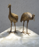 Antik bronz madár szobros márvány íróasztali tolltartó pecsétnyomóval
