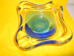 Murano with heavy thick extra nice bubble decoration in glass bowl