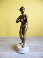 Bronze dancing female nude statue