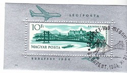 Hungary airmail stamp block 1964
