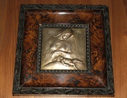 " ADAGIO" SZECESSZIÓS BRONZ RELIEF KERETBEN   -  Stefan Schwartz 1907 k.