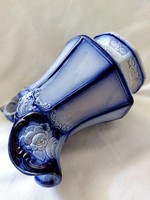 Antique earthenware jug with underglaze cobalt painting - special collector's item