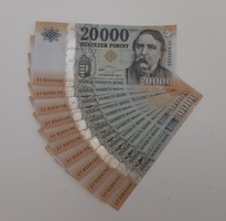 Sequential 20,000 HUF banknotes for sale!