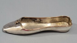 Ezüst dísztárgy balerina cipő (1-2g) 14k-os arannyal díszítve