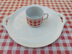 Zsolnay red square grid mug