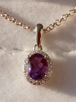 Discounted! Amethyst 925 silver pendant